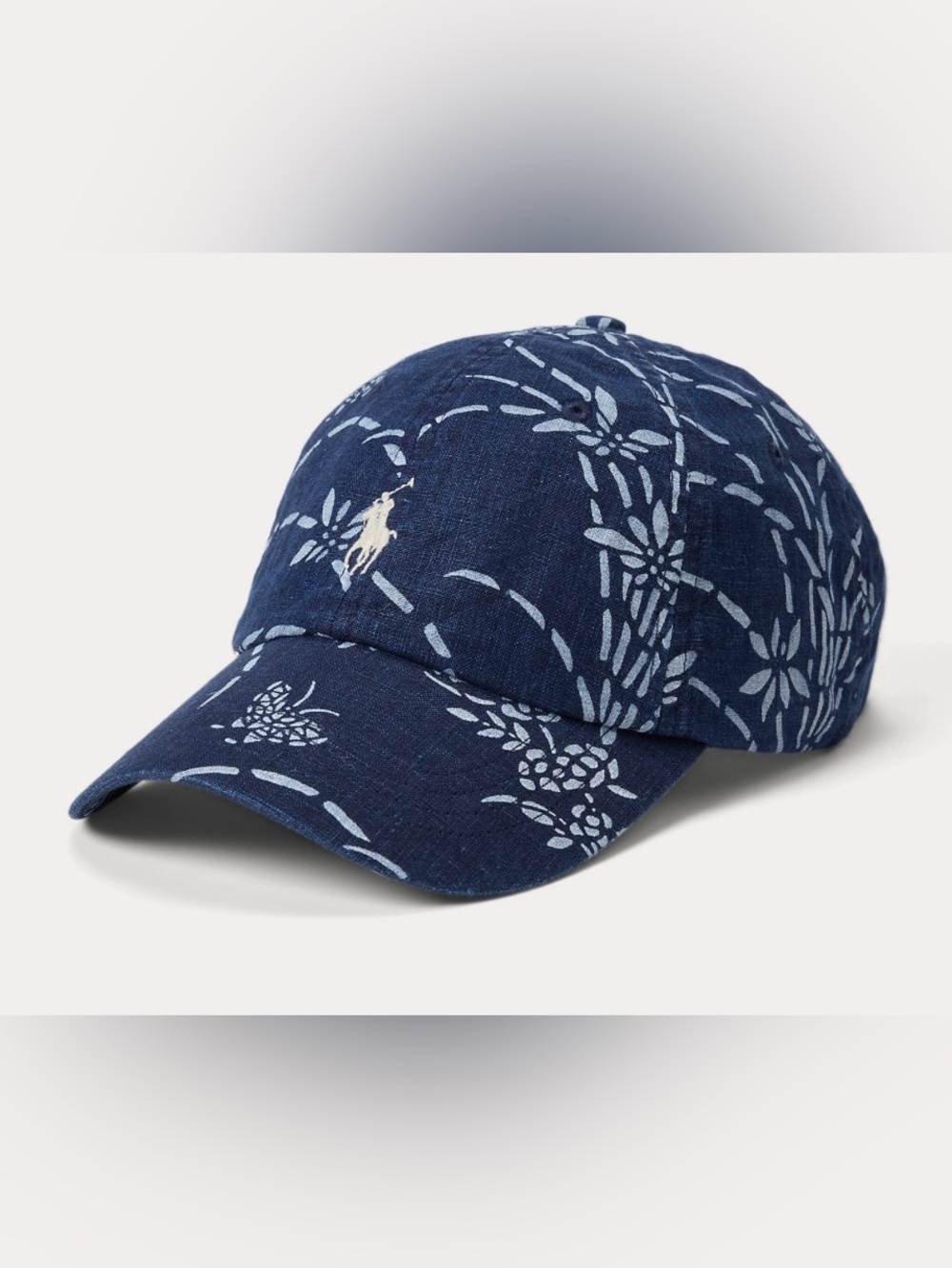 Polo Ralph Lauren Indigo Linen Floral Ball Cap